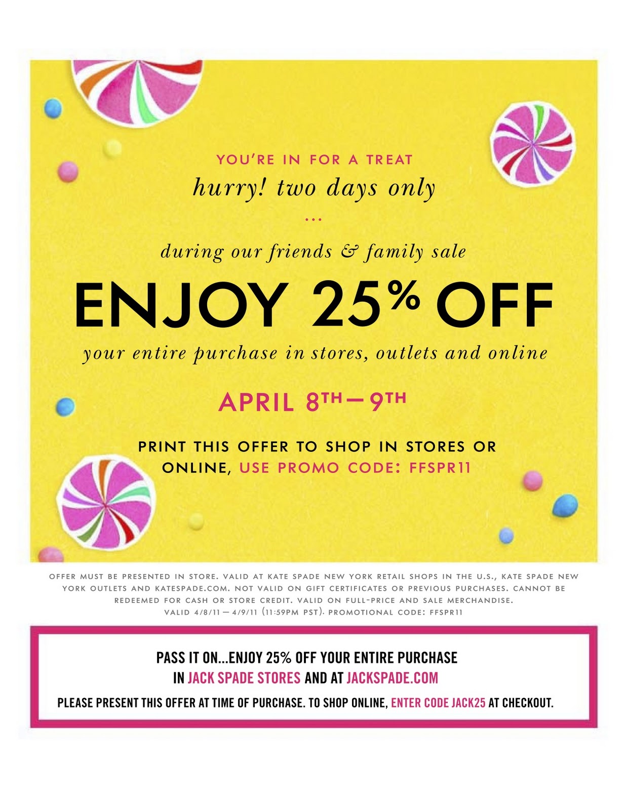 $30 off + free shipping on your $100 order Friends and Family will shop with you if they are your friends and family. There is no need to give them a huge discount. You are not their